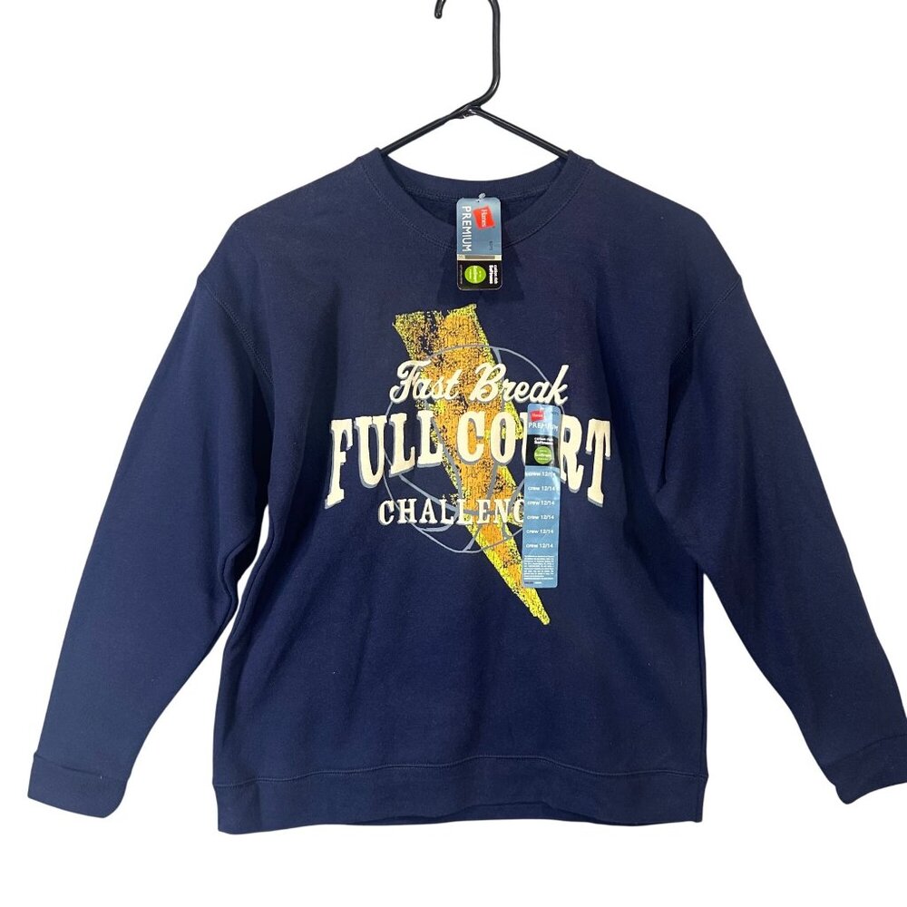 Hanes Ecosmart Boys Large 12/14 Premium Sweatshirt Fast Break Challenge NWT